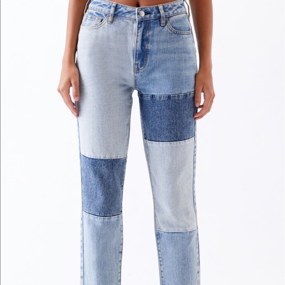 pacsun patch on Blue Mom Jeans